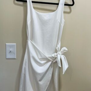 Express White Mini Dress with Bow Accent